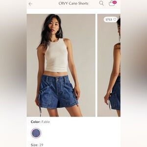 NWT Free People Fable Blue Cargo Shorts